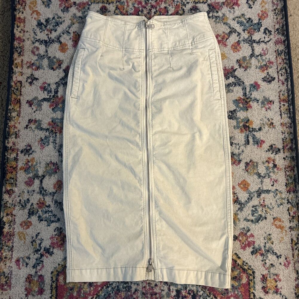 Free People We The Free “I Want It All” Corduroy Zip Skirt Women’s 27 Cream
